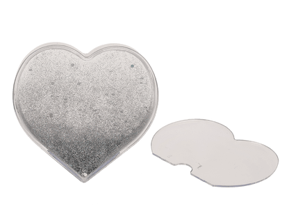 3D Acrylic heart waterglobe with heart foils,