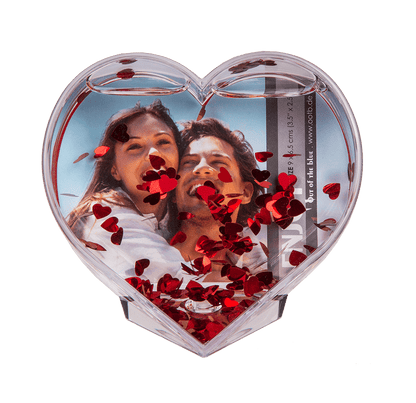 3D-Acrylic glitter heart waterglobe  with heart