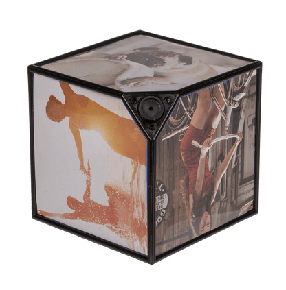 Rotating picture cube for 6 photos 11 x 11 cm,