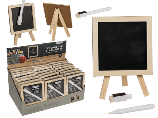 Mini magnetic black board, with pen and stand,