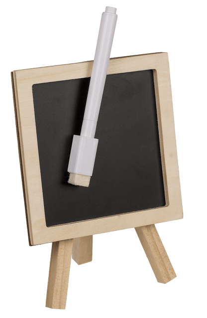 Mini magnetic black board, with pen and stand,