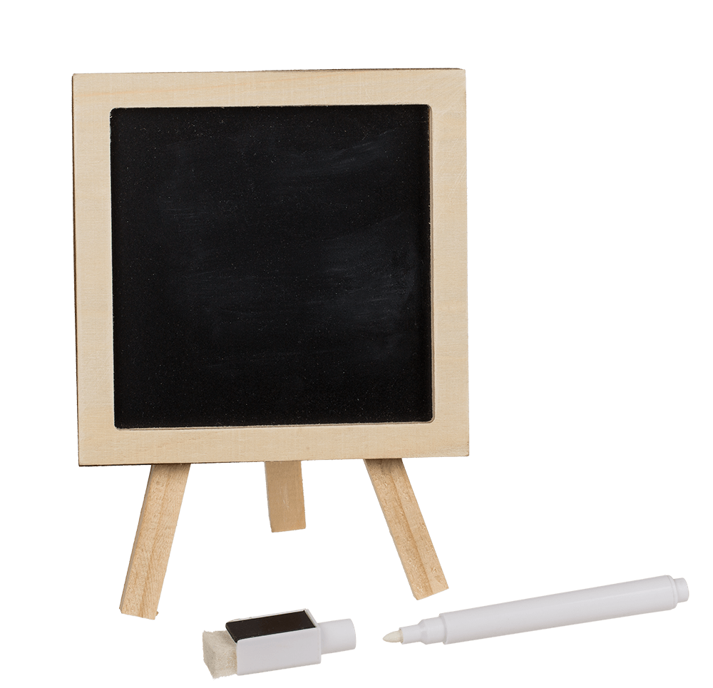 Mini magnetic black board, with pen and stand,