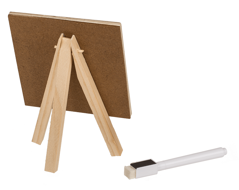 Mini magnetic black board, with pen and stand,