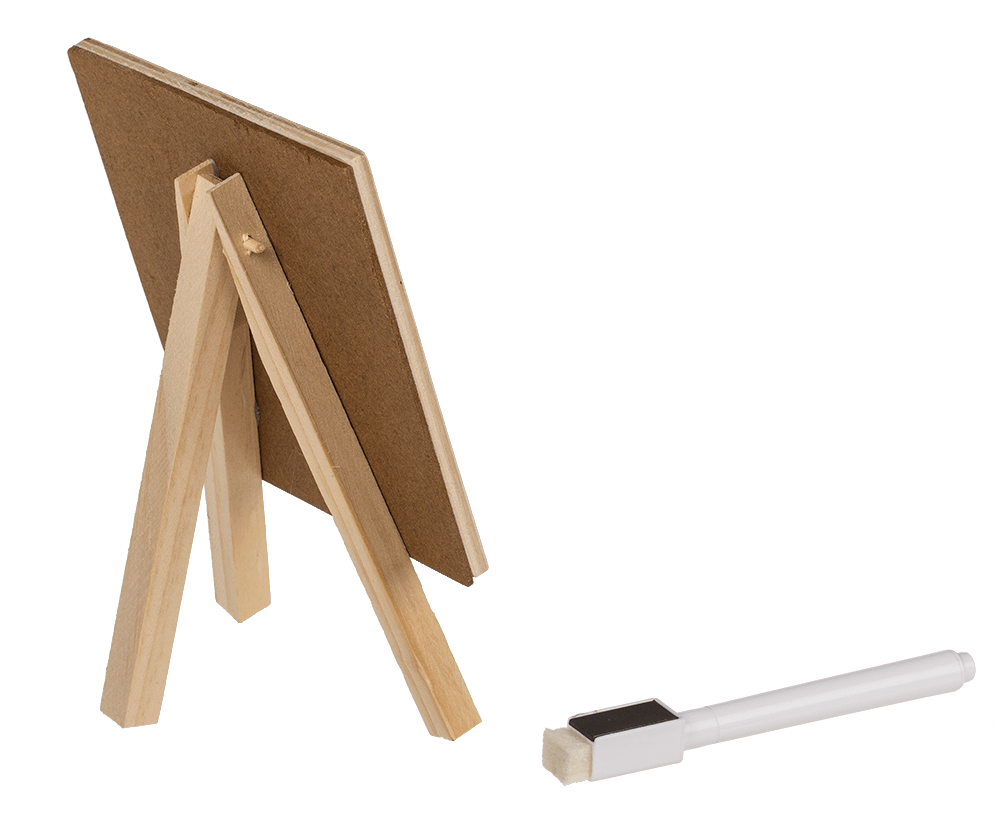 Mini magnetic black board, with pen and stand,