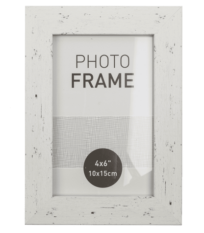 Pastel coloured plastic photo frame in wooden,