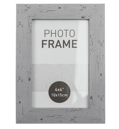 Pastel coloured plastic photo frame in wooden,