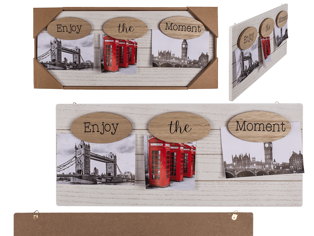 Wooden photo frame, Enjoy the moment,