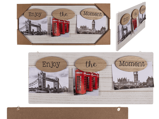 Wooden photo frame, Enjoy the moment,