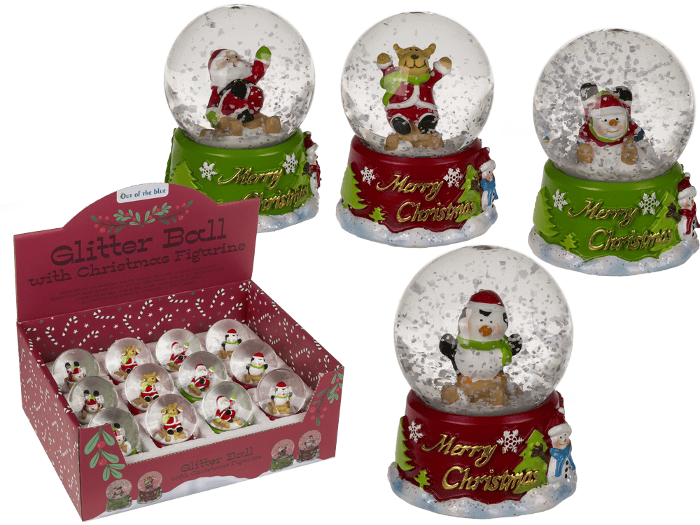Polyresin snow globe, Merry Christmas,