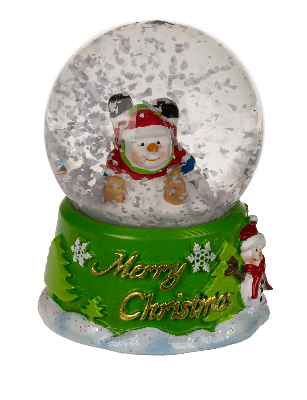 Polyresin snow globe, Merry Christmas,