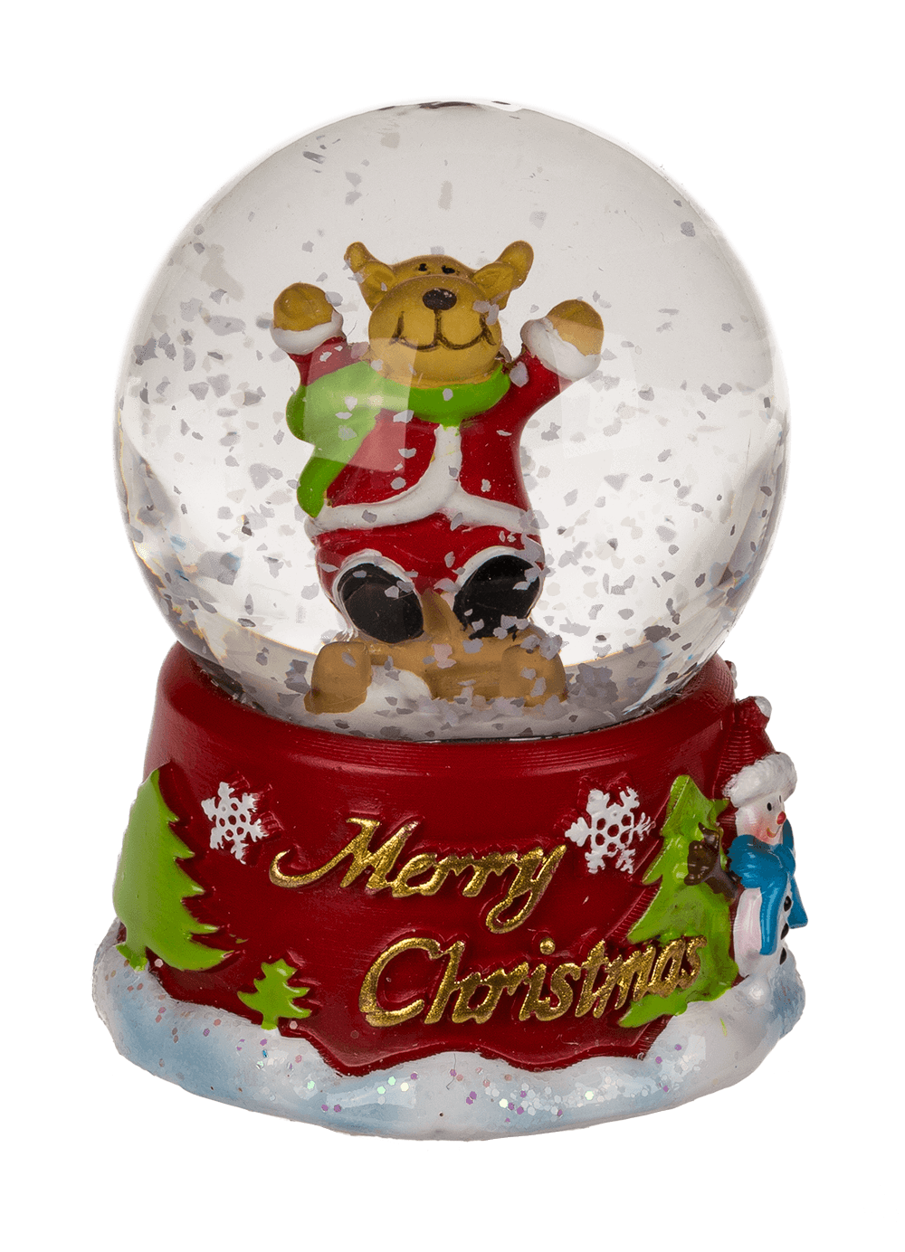 Polyresin snow globe, Merry Christmas,