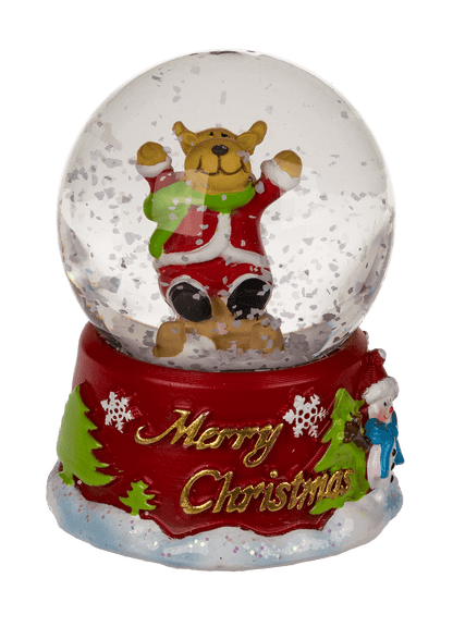 Polyresin snow globe, Merry Christmas,