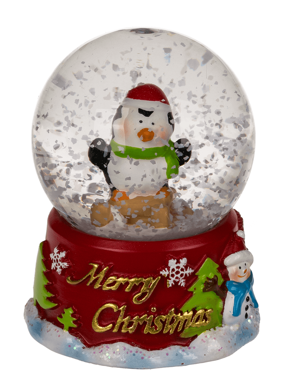Polyresin snow globe, Merry Christmas,