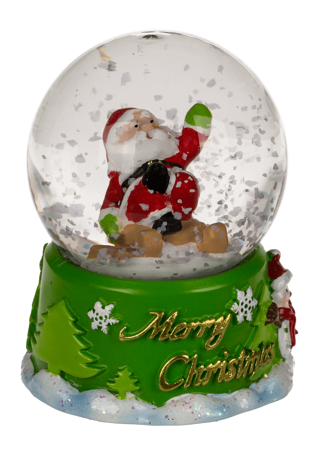 Polyresin snow globe, Merry Christmas,