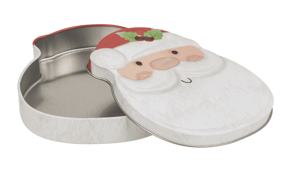 Metal tin, snowman & santa assorted,