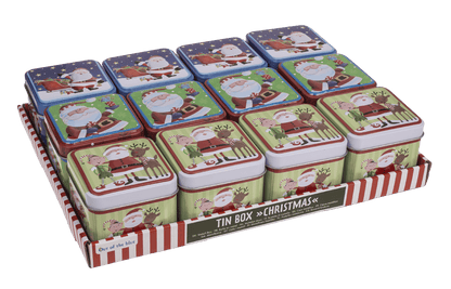 Square tin box, Chrismtas,