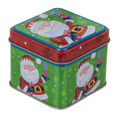 Square tin box, Chrismtas,
