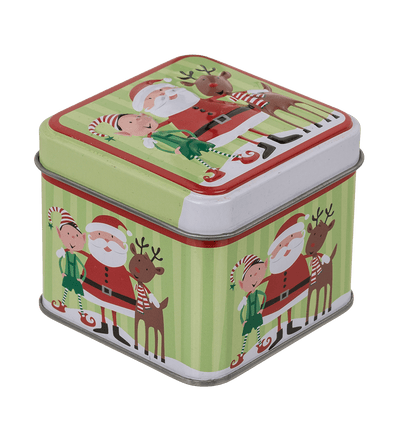Square tin box, Chrismtas,