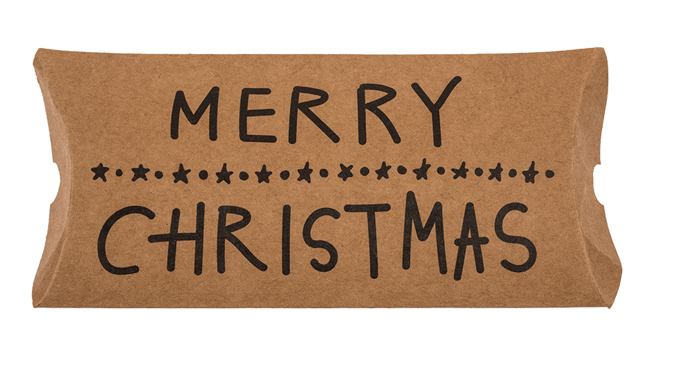 Kraft paper pillow box, Christmas,
