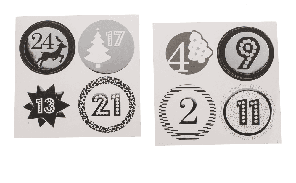Black/silver coloured advent calender,