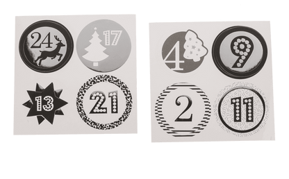 Black/silver coloured advent calender,