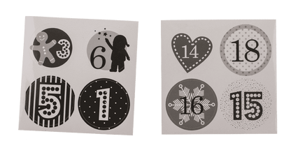 Black/silver coloured advent calender,