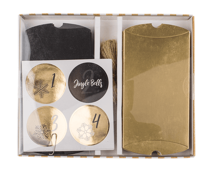 Black/gold colored advent calender,