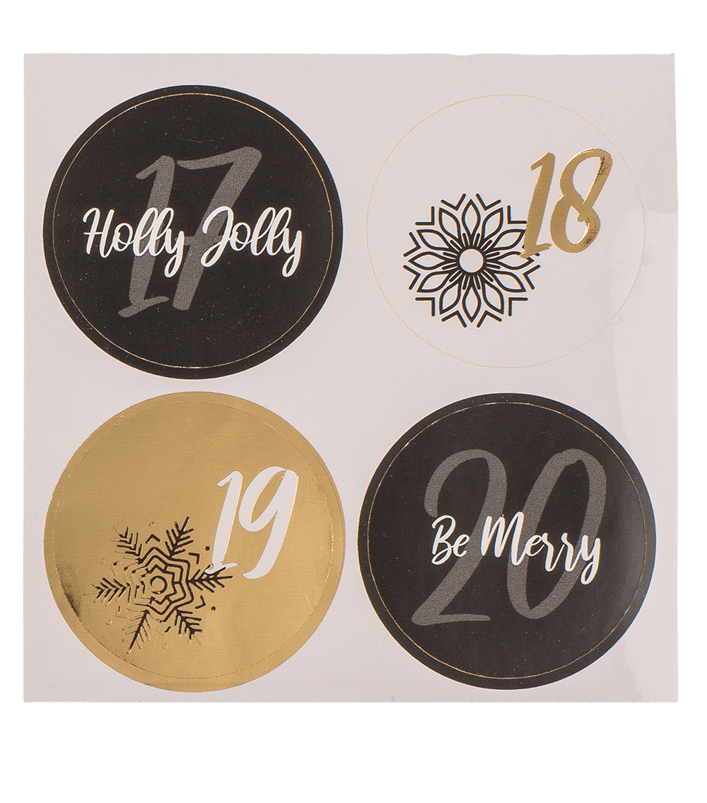Black/gold colored advent calender,