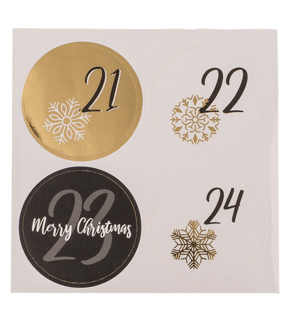 Black/gold colored advent calender,
