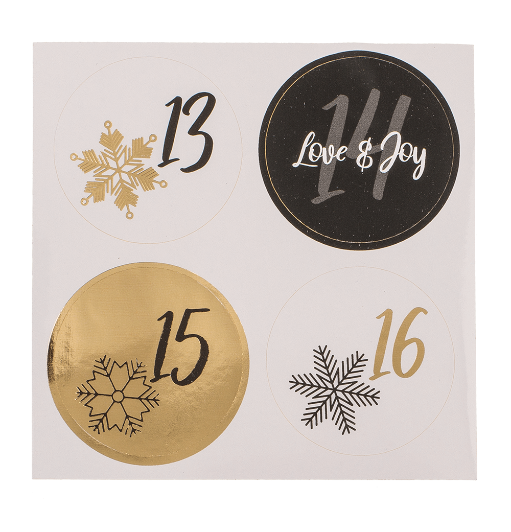 Black/gold colored advent calender,