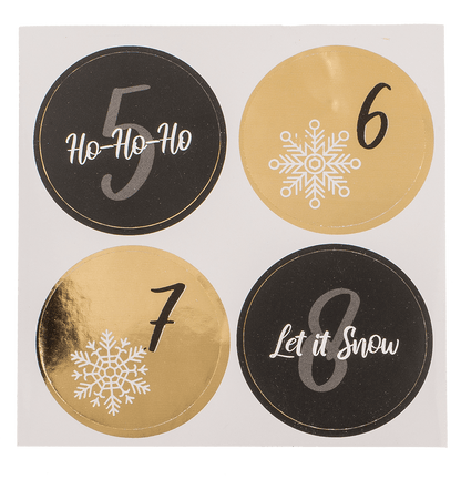 Black/gold colored advent calender,