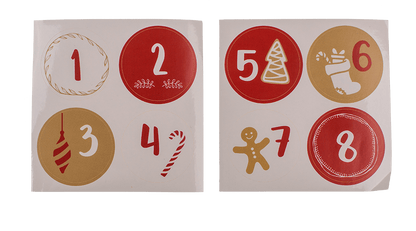 Red/nature coloured advent calender,