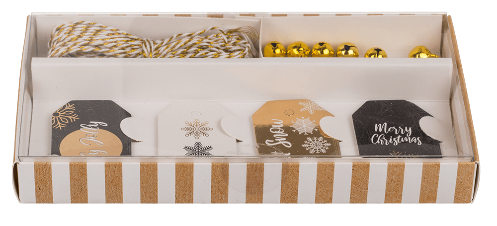 Gift tags, Golden shine, including 6 bells
