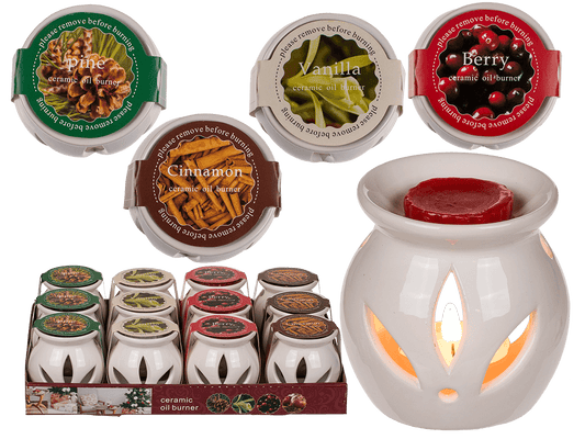 White ceramic aroma lamp with scented melts,