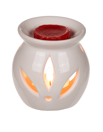 White ceramic aroma lamp with scented melts,