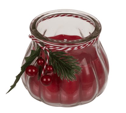 Candle in glass, with decoration,