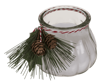 Candle in glass, with decoration,