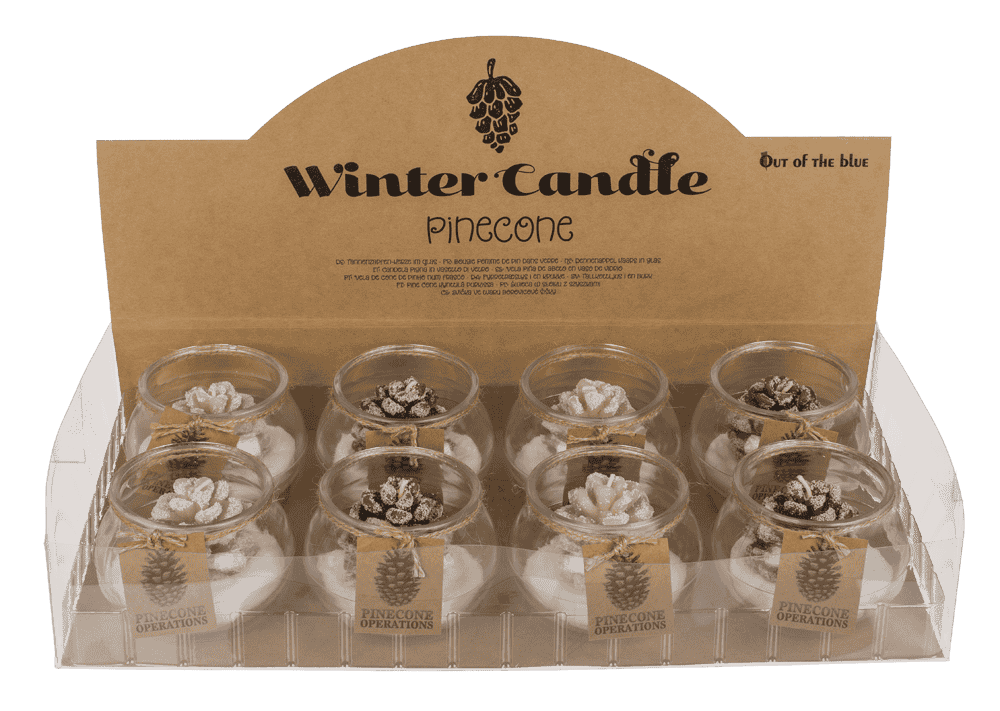 Candle, pinecone,