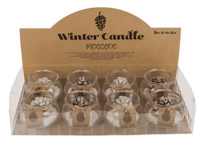 Candle, pinecone,