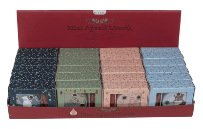 Mini advent wreath, 4 mini candles with base,