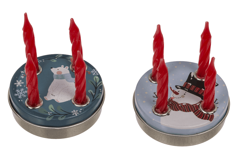 Mini advent wreath, 4 mini candles with base,