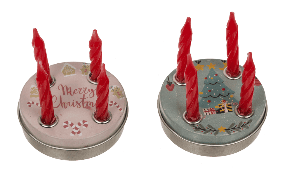 Mini advent wreath, 4 mini candles with base,