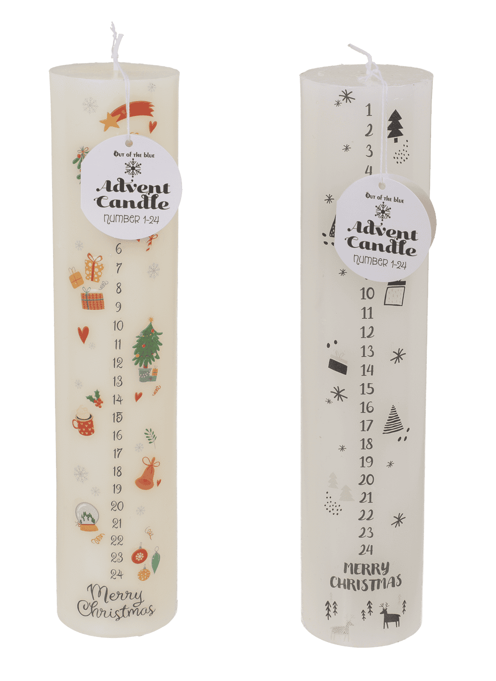Pillar candle, advent candle 1-24,