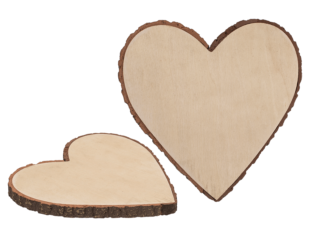 Decorative wooden slice, heart,