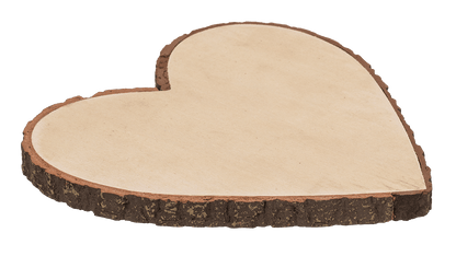 Decorative wooden slice, heart,