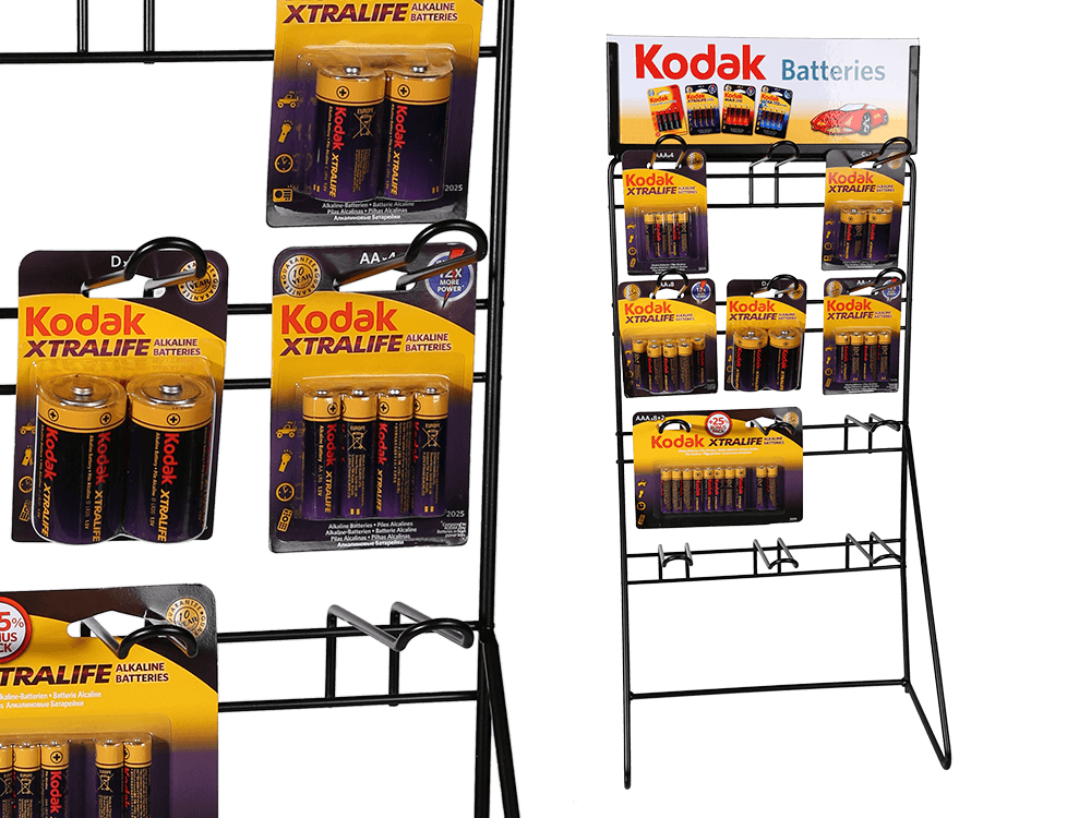 Metal Display Stand for batteries with 12 hooks,