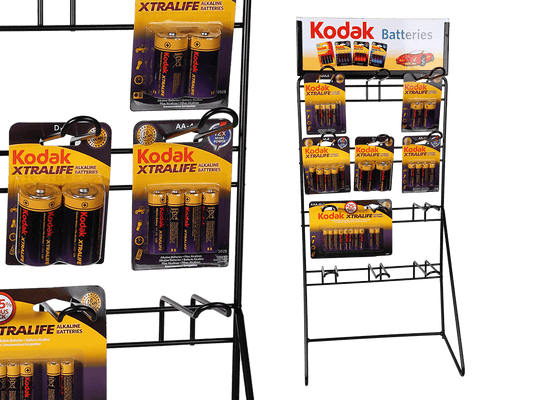 Metal Display Stand for batteries with 12 hooks,