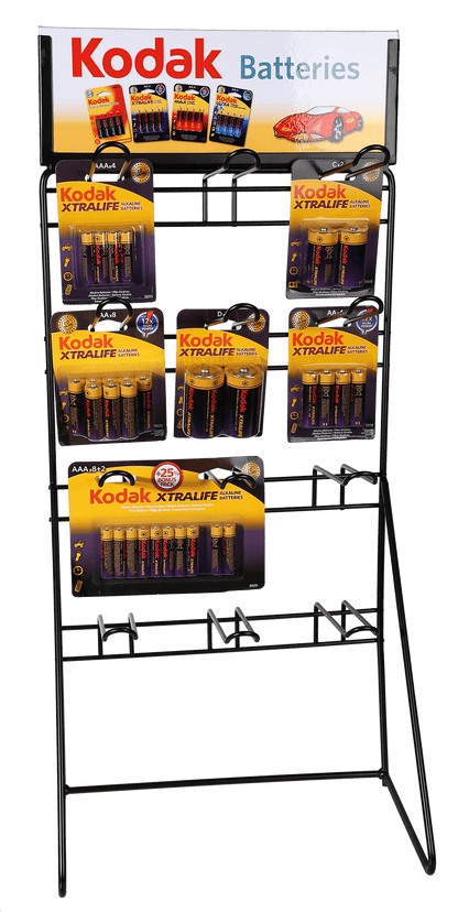 Metal Display Stand for batteries with 12 hooks,