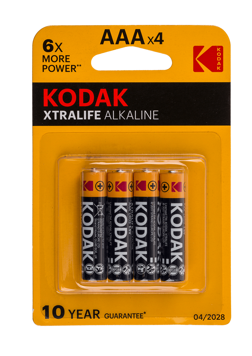 Alkaline micro battery, Kodak Xtralife,