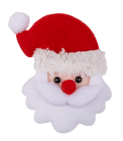 Fabric Santa pin with LED incl. batteries,